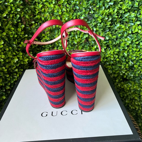 Gucci Marmont double G Red Leather platform, size 40 - Picture 9 of 11